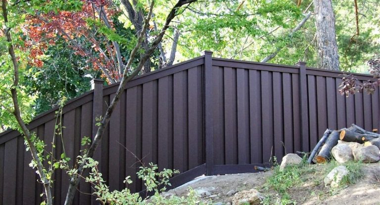 fence built on a slope